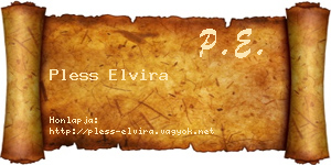 Pless Elvira névjegykártya